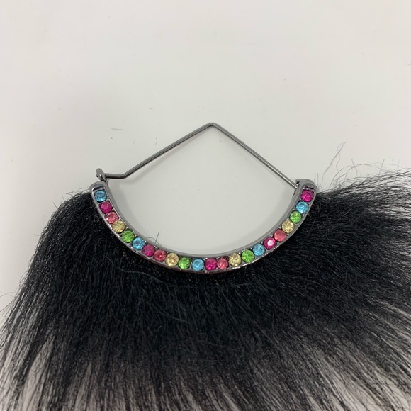 4/$25 NEW Betsey Johnson Fur Earrings Black Pink - Picture 4 of 7